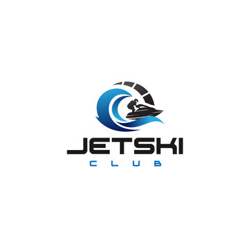 Colorful design JETSKI CLUB happy logo design