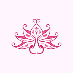 lotus flower logo. peacock lotus flower element, for skin care, beauty care, health care, fashion, and brand identity for feminine business