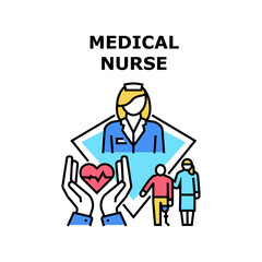 Medical nurse health team. Doctor hospital care. Medical professional clinic. Medic staff support vector concept color illustration
