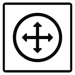 4 way positions crossed arrow, up down right left, simple flat design concept vector for web, logo, mobile app, UI, UX on white background