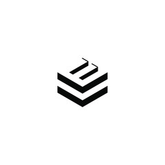 Letter E logo design template elements