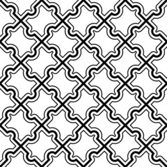 Vector seamless black and white geometric pattern.