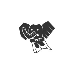 Elephant Super Hero Illustration Icon Brand
