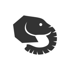 Elephant Head Illustration Icon Brand Isolated