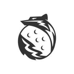 wolf moon round Illustration Icon Brand Isolated