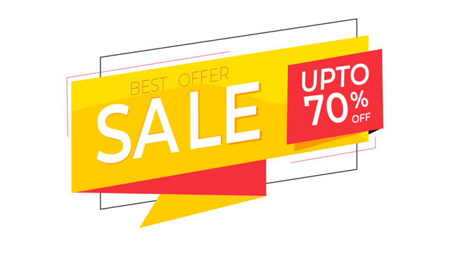 Stylish yellow sale banner design.