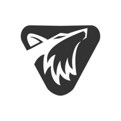 wolf head Illustration Icon Brand Isolated