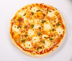 Italian Pizza with mozzarella and pesto