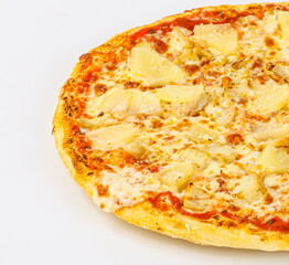 Pizza with chicken and pineapple