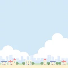 Poster 青空と街並みの風景 © 榎本 香子