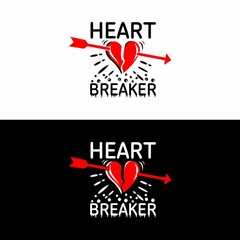 Anti valentines day quote. Heart breaker vector illustration. Good for greeting card, Tshirt design, flyer, poster design, mug and other