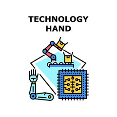 Technology hand digital. Abstract hand tech. Future finger touch. Virtual business science. Data connect vector concept color illustration
