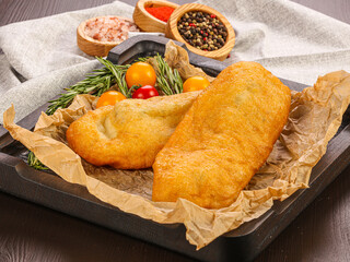 Tasty hot homemade meat pastry