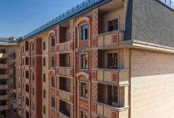 Obraz premium Details of the building under construction. Modern apartment complex design
