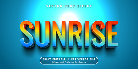 Text effects 3d sunrise, editable text style