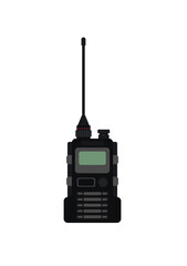 Modern portable handheld radio device. Vector illustration in flat style