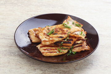 Grilled squid with unagi sauce