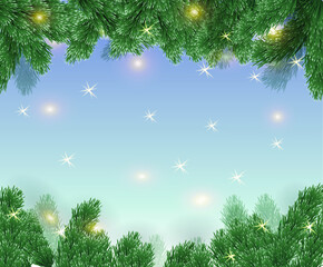 christmas background with fir tree