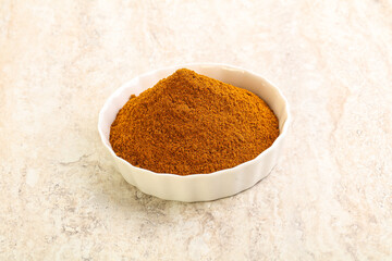 Dry Paprika powder in the bowl