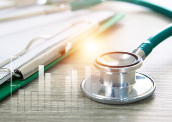 Medical examination and healthcare business concept, Big Data for health analytics, healthcare insurance marketing strategy