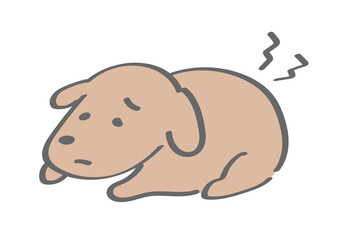 犬の椎間板ヘルニア,痛み,愛犬,けが,ワンちゃん,神経,脊椎,椎骨,不調,DOG,痛みに耐える,わんちゃん,イヌ,いぬ,イラスト,ベクター