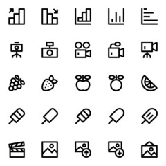 Outline icons for user interface.
