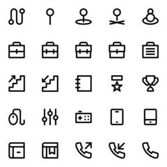 Outline icons for user interface.