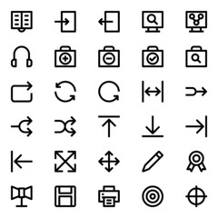 Outline icons for user interface.
