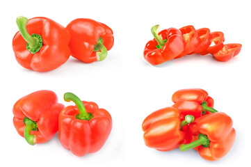 Group of bell peppers isolated on a white background with clipping path