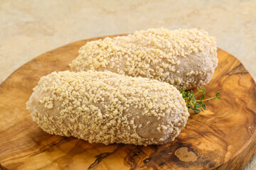 Raw chicken cutlet for roast