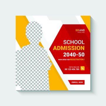 School Admission Social Media Instagram Post or Banner Design 