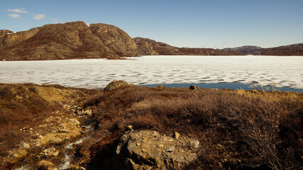 Arctic Circle Trail Trekking Path between Kangerlussuaq and Sisimiut in Greenland.