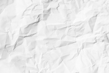 Recycled white creased paper background from a paper packing. Crumpled white paper texture concept