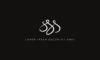 vector graphic illustration logo design for monogram letter triple S, SSS, with unique modern elegant style in a dark background