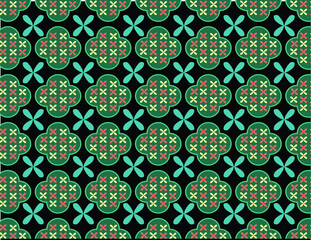 Indonesian batik motif with a very distinctive plant pattern. Exclusive vector for design