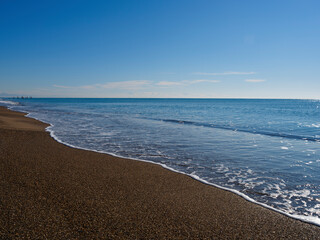 calming blue sea view and beautiful sky