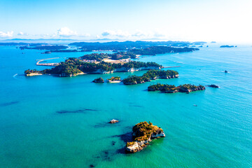 早朝の秋の松島（宮城県）
