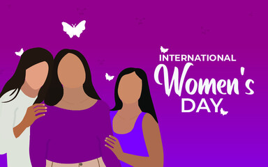 Obraz na płótnie Canvas Happy women's day celebration heart background design 