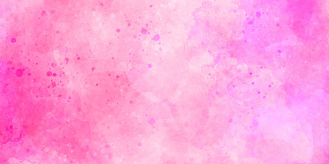 Obraz premium abstract background Soft smeared aquarelle painted magenta watercolor canvas for splash design, invitation background, vintage template. Pink color light ink effect shades gradient on textured paper.