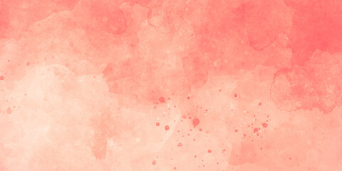pink background with watercolor Grunge beige painted wall texture background. Texture of orange decorative plaster or concrete. Abstract backdrop for design. Art stylized banner with copy space .