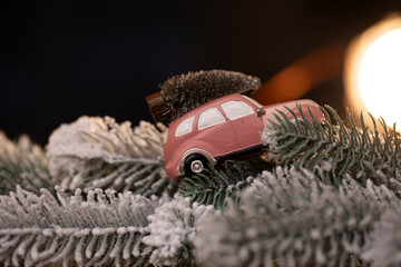 christmas tree with snow