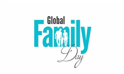 Creative Template Design for Global Family Day. International Family Day Wishing Greeting Card. World Family Day. Family Illustration.