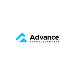 Minimalist Advance Geometric Art Blue logo design
