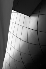 Abstract building exterior in black and white