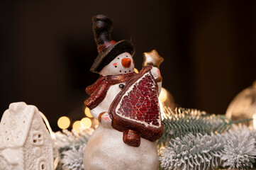 snowman on christmas tree