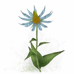 Decorative isolated flower image. Floral Illustration. Vintage botanic artwork. Hand made drawing.