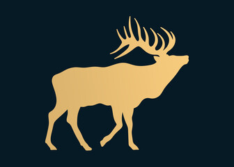 Deer. Buck of a deer. Deer logo. Deer silhouette.