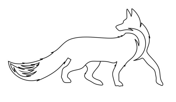 
Fox. Fox drawing. Line art foxes. The drawn outline of the fox.