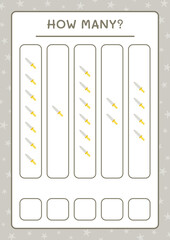 How many Sword, game for children. Vector illustration, printable worksheet