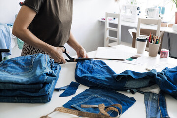 Reuse, repair, upcycle. Sustainable fashion, Circular economy. Denim upcycling ideas, repair and...